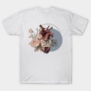 Heart, Vintage, retro, aesthetic, pink, love, romantic, spring, roses, gifts for her, bloom, flowers, dream, dreamer, gift, floral, sky, inspiration, music,quote T-Shirt